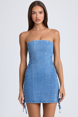 Quilted Denim Mini Dress