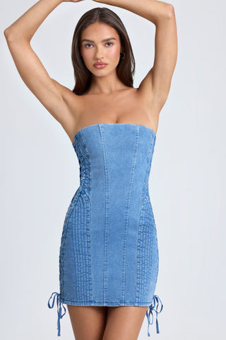 Quilted Denim Mini Dress