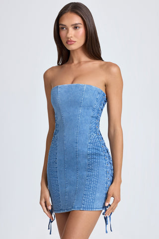 Quilted Denim Mini Dress