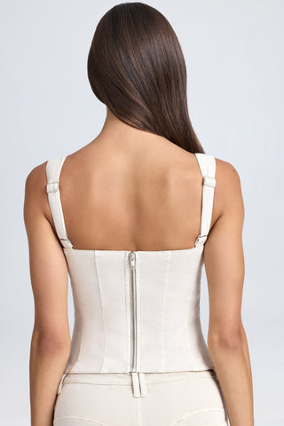 Lace Up Corset Denim Top