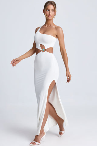 One Shoulder Evening Gown with Waist Cutout