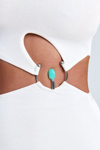 One Shoulder Evening Gown with Waist Cutout