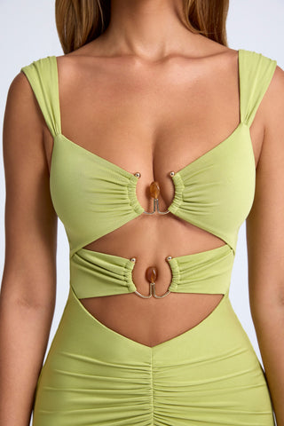 Ruched Cut Out Midi Dress