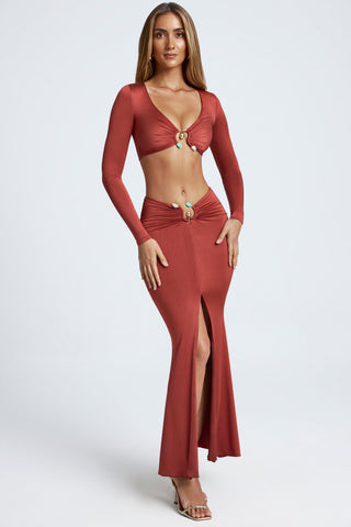 Hardware Detail Fishtail Maxi Skirt