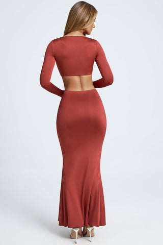 Hardware Detail Fishtail Maxi Skirt