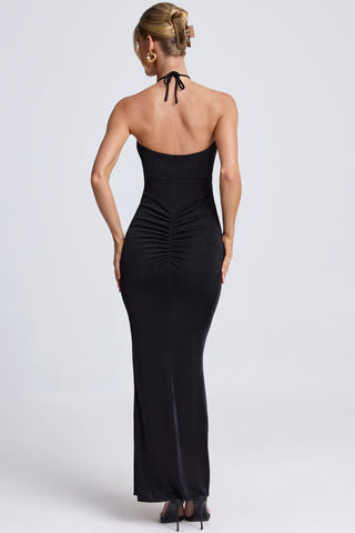 Halterneck Maxi Dress with Hardware Detail