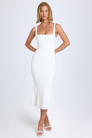 Lace Trim Fishtail Midi Dress