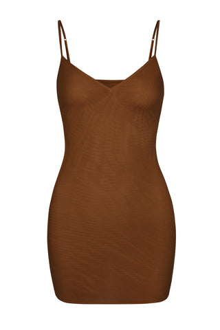 Soft Mesh V Neck Slip Dress