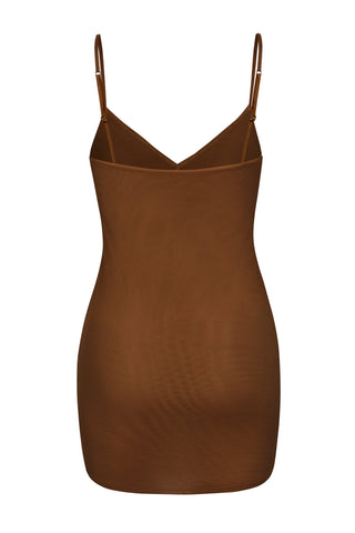 Soft Mesh V Neck Slip Dress