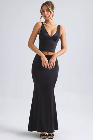 Satin Fishtail Maxi Skirt