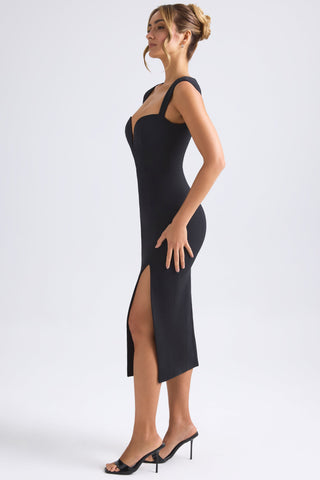 Sweetheart Neckline Crepe Midi Dress