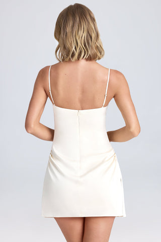 Draped Satin Mini Dress