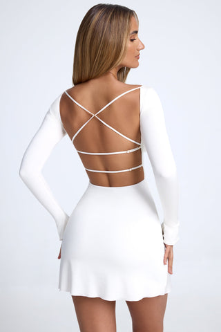 Open Back Mini Dress with Flared Sleeves