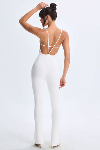 Flared Jumpsuit with Open Back