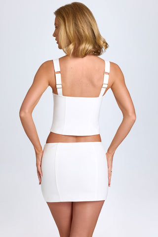 Curved Hem Low Rise Mini Skirt