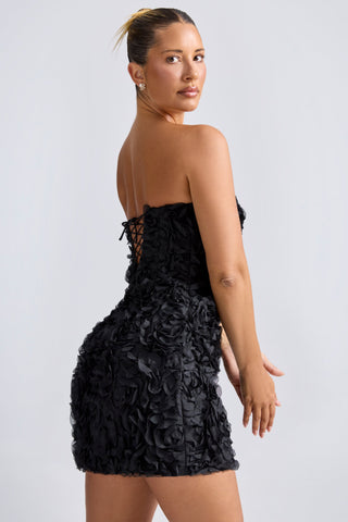 Floral Applique Bandeau Mini Dress