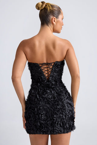 Floral Applique Bandeau Mini Dress