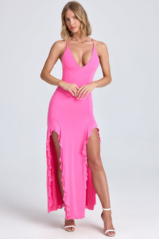 Ruffle Trim Maxi Dress