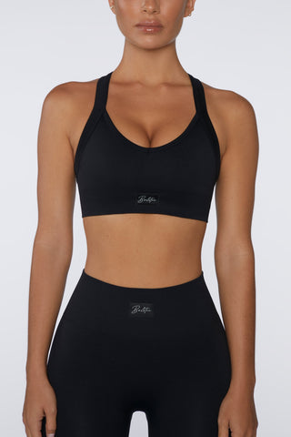 Cropped Cross Back Sports Bra