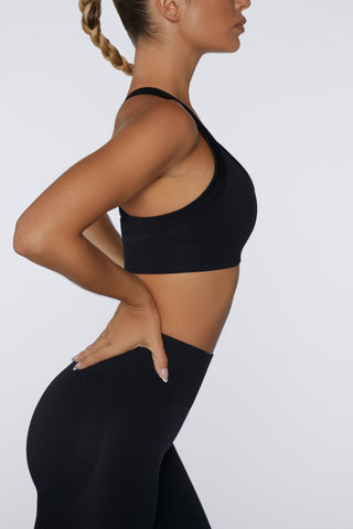 Cropped Cross Back Sports Bra