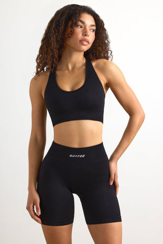 Sculpting Ribbed Biker Shorts