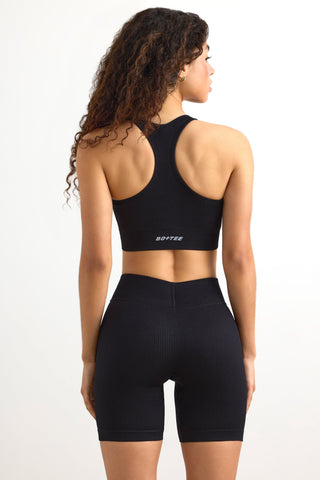 Sculpting Ribbed Biker Shorts