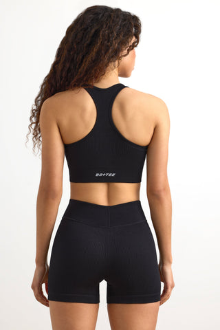 Ribbed High Waist Mini Shorts