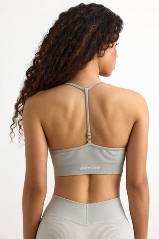 Scoop Neck Ribbed Sports Bra