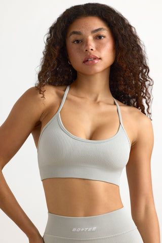 Scoop Neck Ribbed Sports Bra