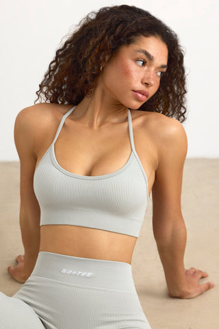 Scoop Neck Ribbed Sports Bra