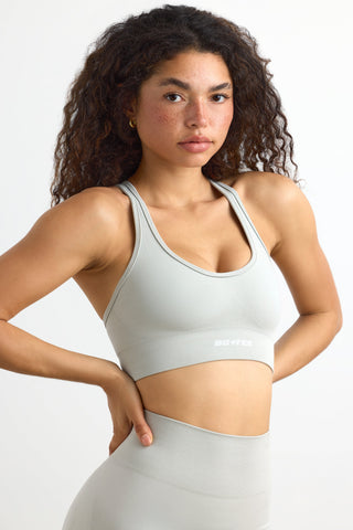 Plunge Neck Cross Back Sports Bra