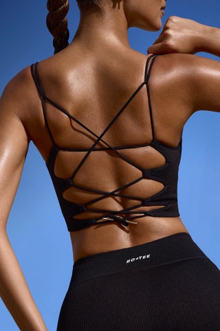 Lace Up Back Sports Bra