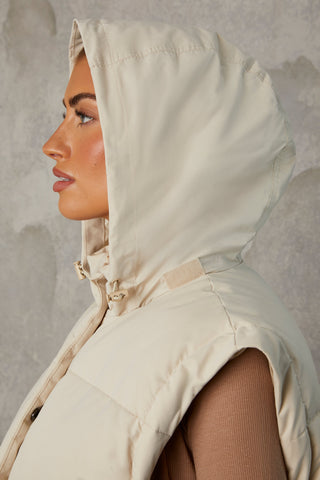 Cropped Puffer Jacket with Removable Sleeves