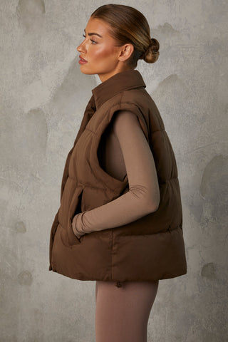Cropped Puffer Jacket with Removable Sleeves