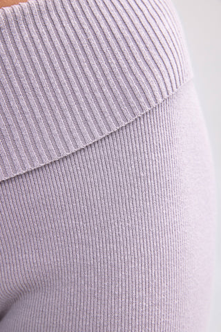 Lavender Knit Trousers with Kick Flare