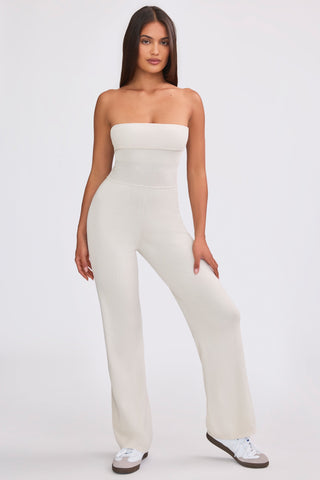 Cream Chunky Knit Jumpsuit