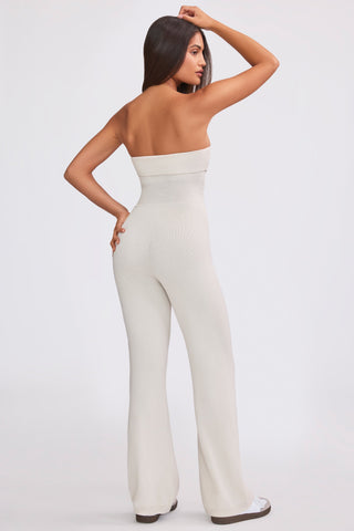 Cream Chunky Knit Jumpsuit