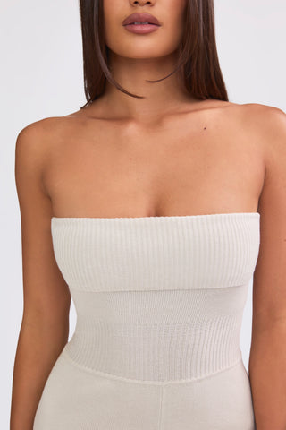 Cream Chunky Knit Jumpsuit