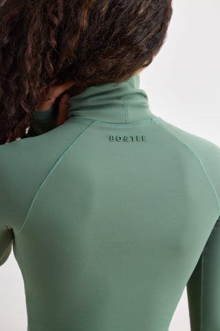 Turtleneck Crop Top with Thumbholes