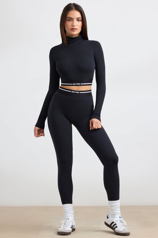 Backless Turtleneck Crop Top