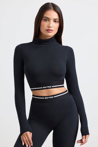 Backless Turtleneck Crop Top