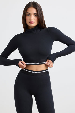 Backless Turtleneck Crop Top