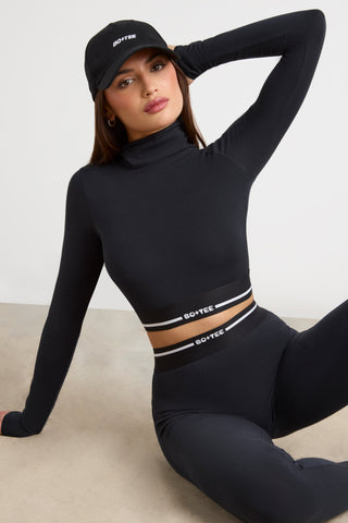 Backless Turtleneck Crop Top