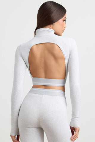 Backless Turtleneck Crop Top