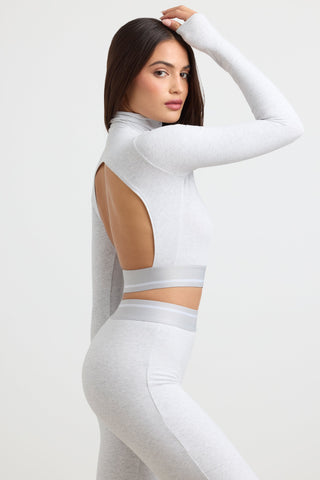 Backless Turtleneck Crop Top