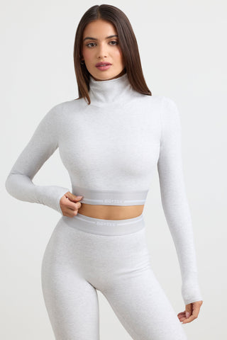 Backless Turtleneck Crop Top