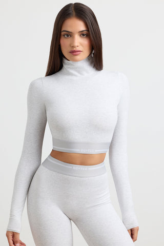 Backless Turtleneck Crop Top