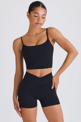 Cropped Active Tank with Shelf Bra