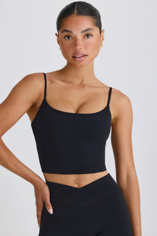 Cropped Active Tank with Shelf Bra