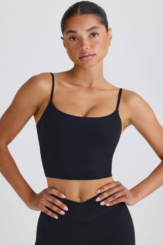 Cropped Active Tank with Shelf Bra